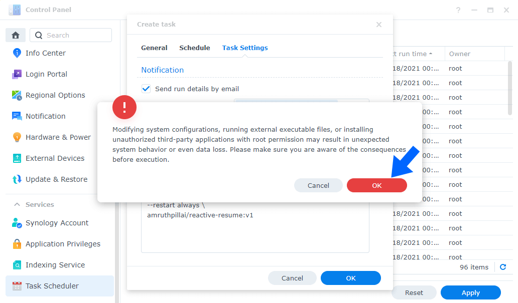 Reactive Resume Synology NAS Set up 3