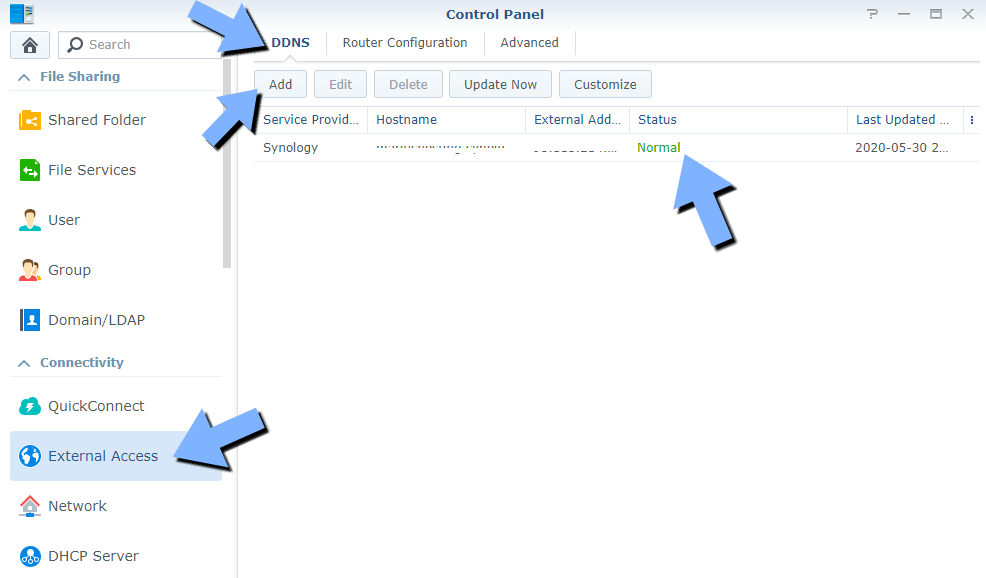 Ddns synology как настроить роутер