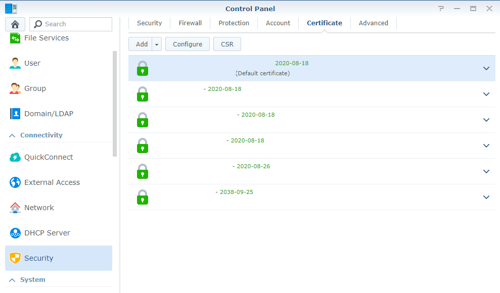 Synology reverse proxy SSL certificate