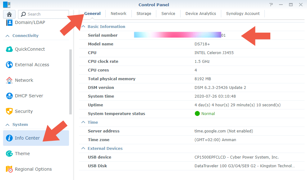 synology nas serial number