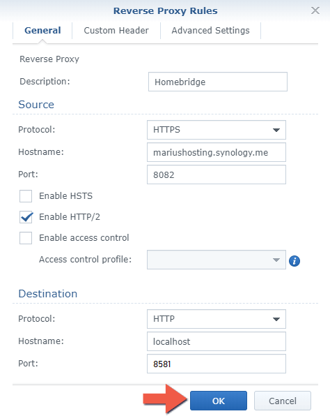 2 Synology NAS Homebridge setup HTTPS SSL