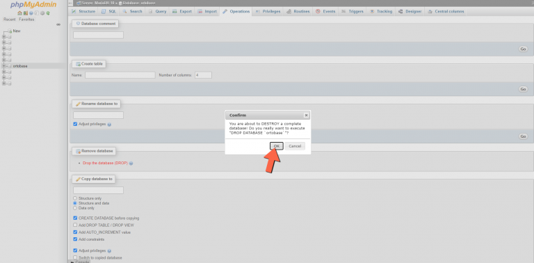 phpMyAdmin: How to Delete a Database – Marius Hosting