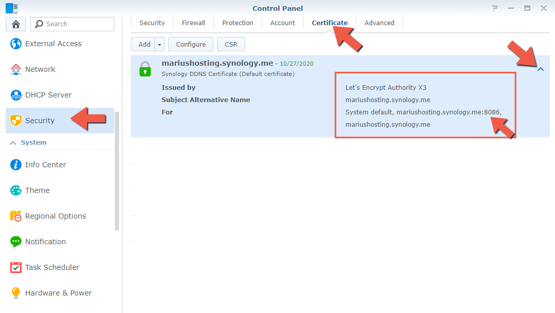 3 Synology NAS HOOBS setup HTTPS-SSL