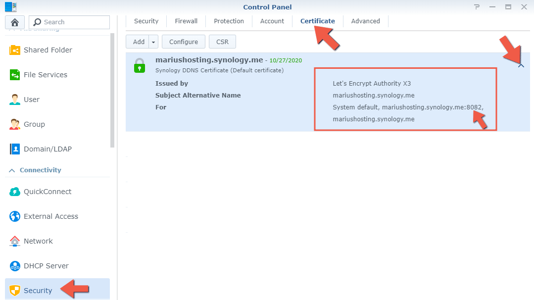 3 Synology NAS Homebridge setup HTTPS SSL