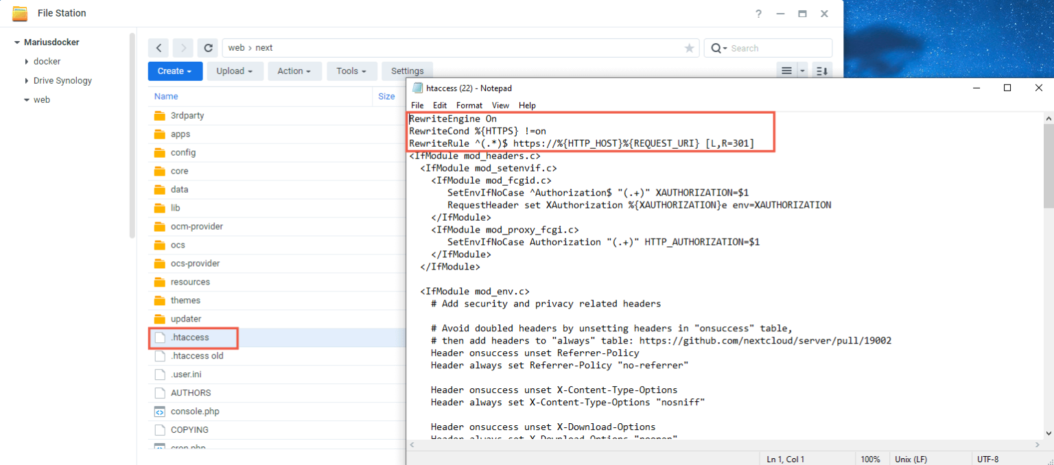 Файл htaccess не работает nextcloud