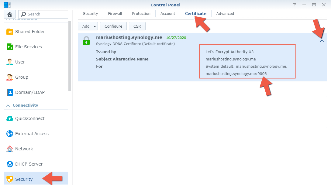 3 Synology NAS Calibre setup HTTPS SSL