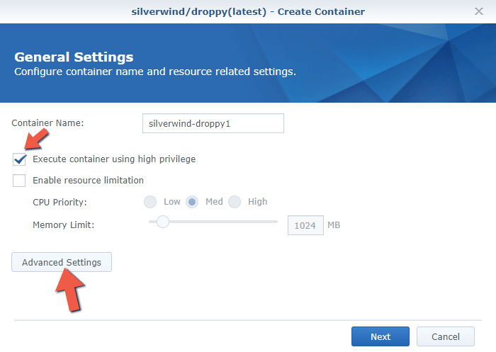 3 Synology NAS install Droppy docker setup