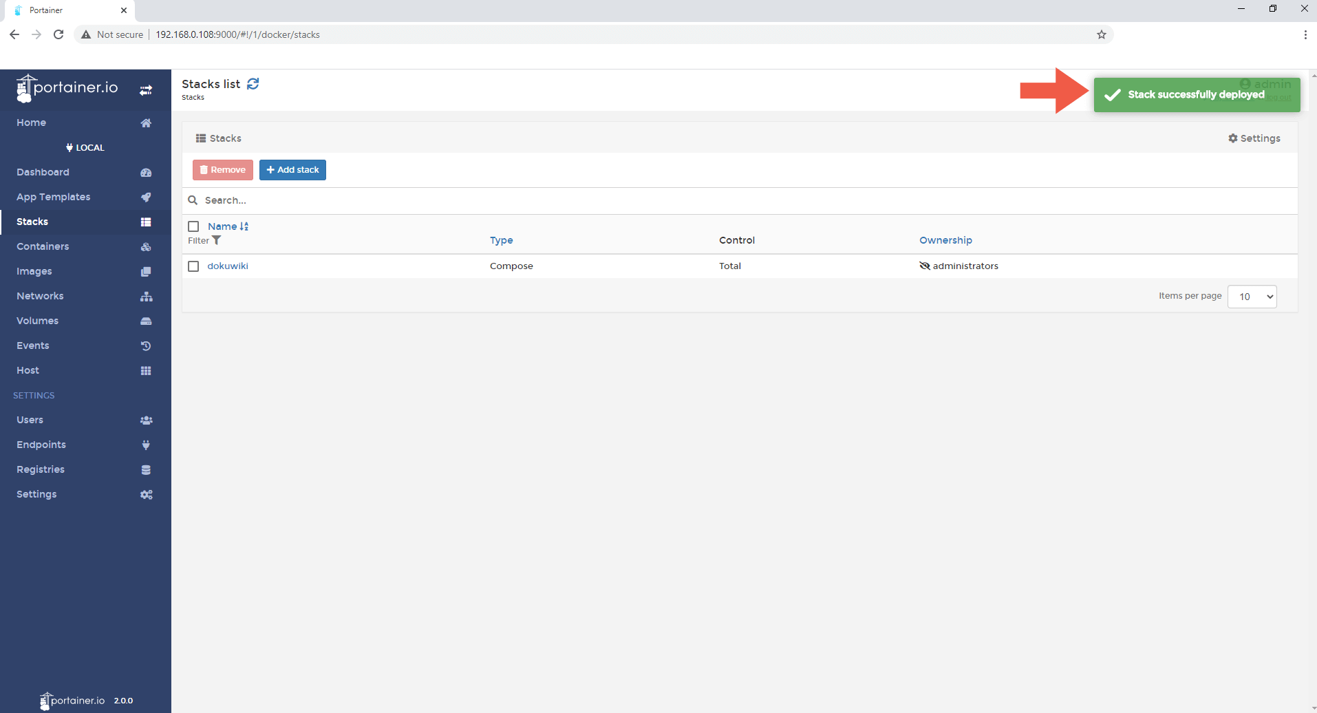 5 Synology NAS DokuWiki Docker container set up