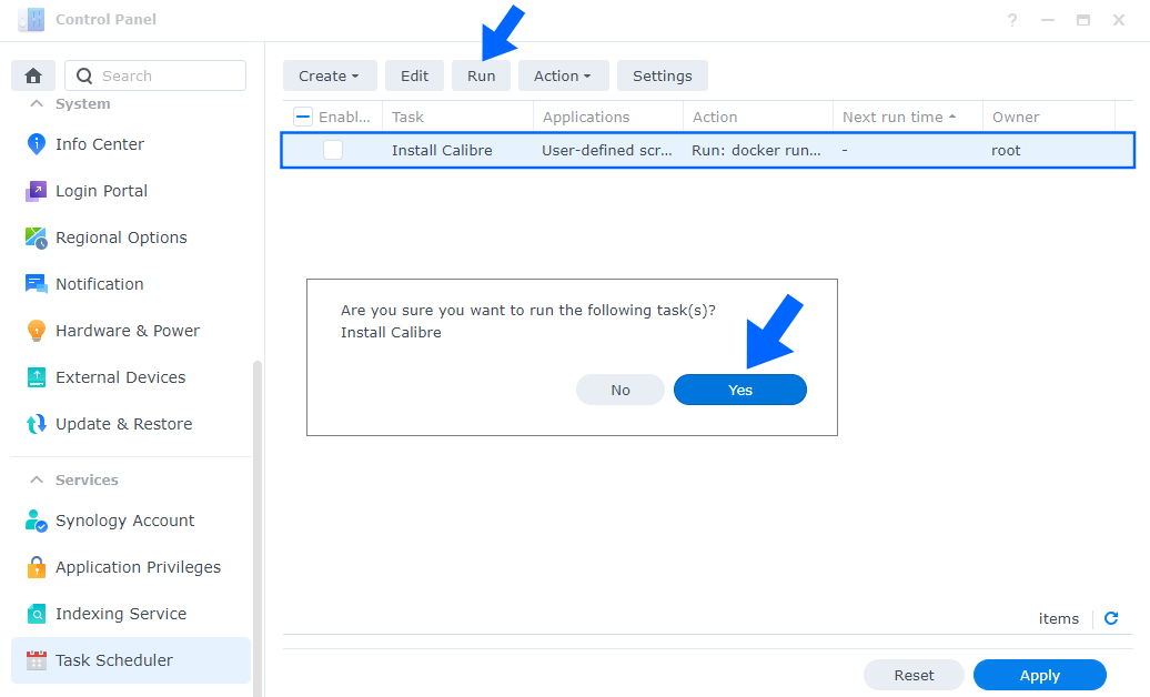 Calibre Synology NAS Set up 5