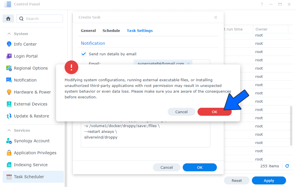 Droppy Synology NAS Set up 5 new