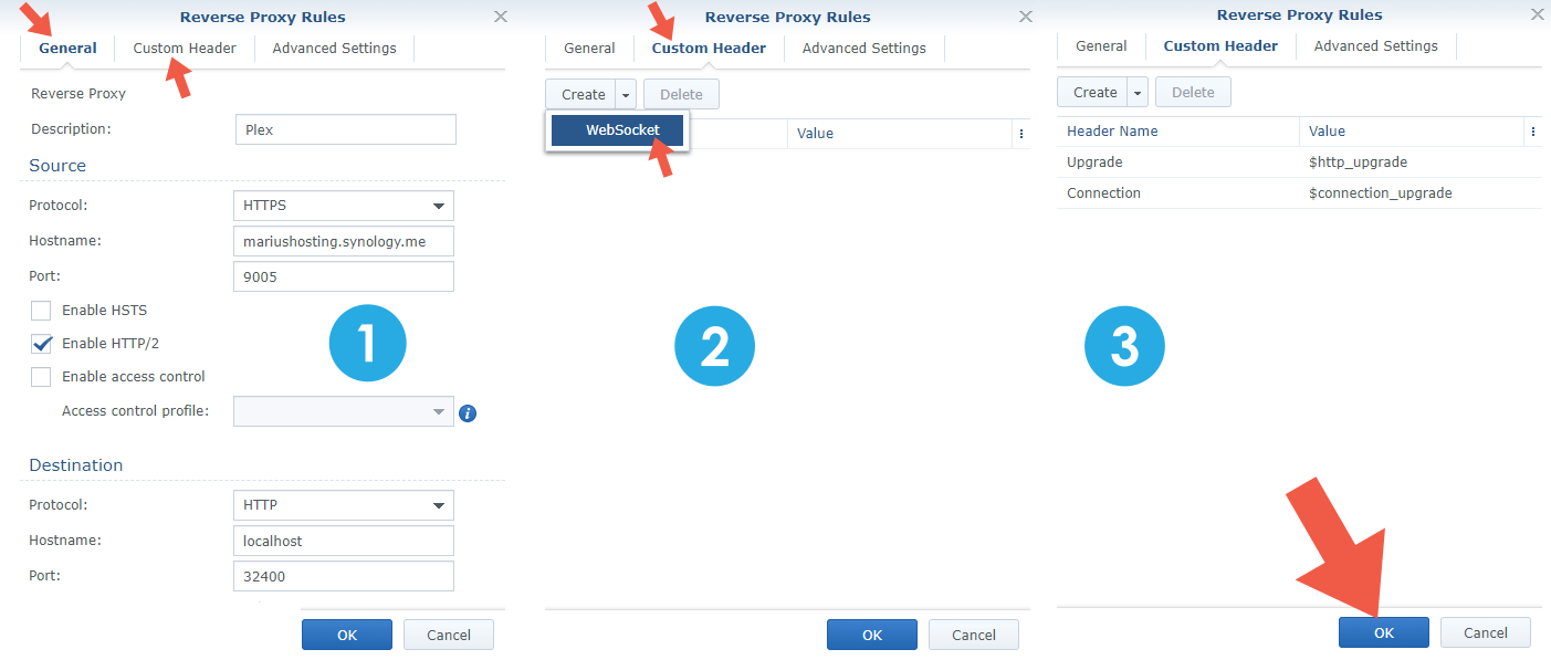 Reverse proxy Synology NAS Plex setup HTTPS SSL