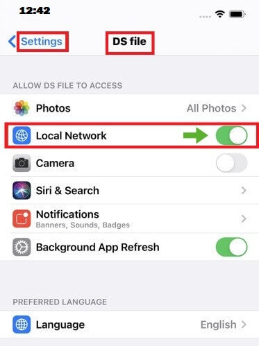 Synology-DS-File-iOS-14-Allow-Local-Network solved