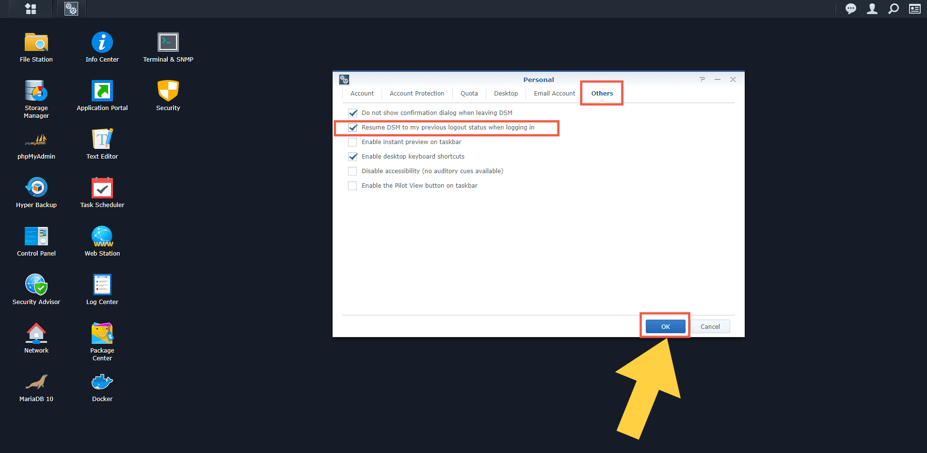 Launch DSM Apps Automatically Synology 2