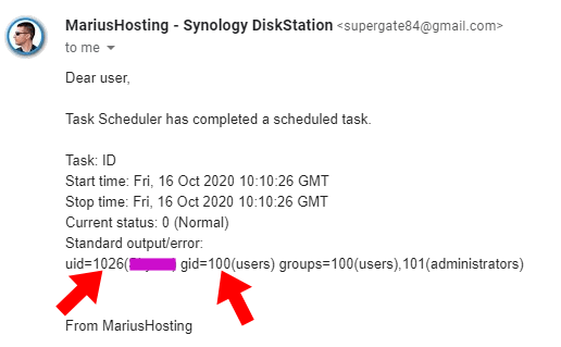 PGID PUID Synology email final STEP