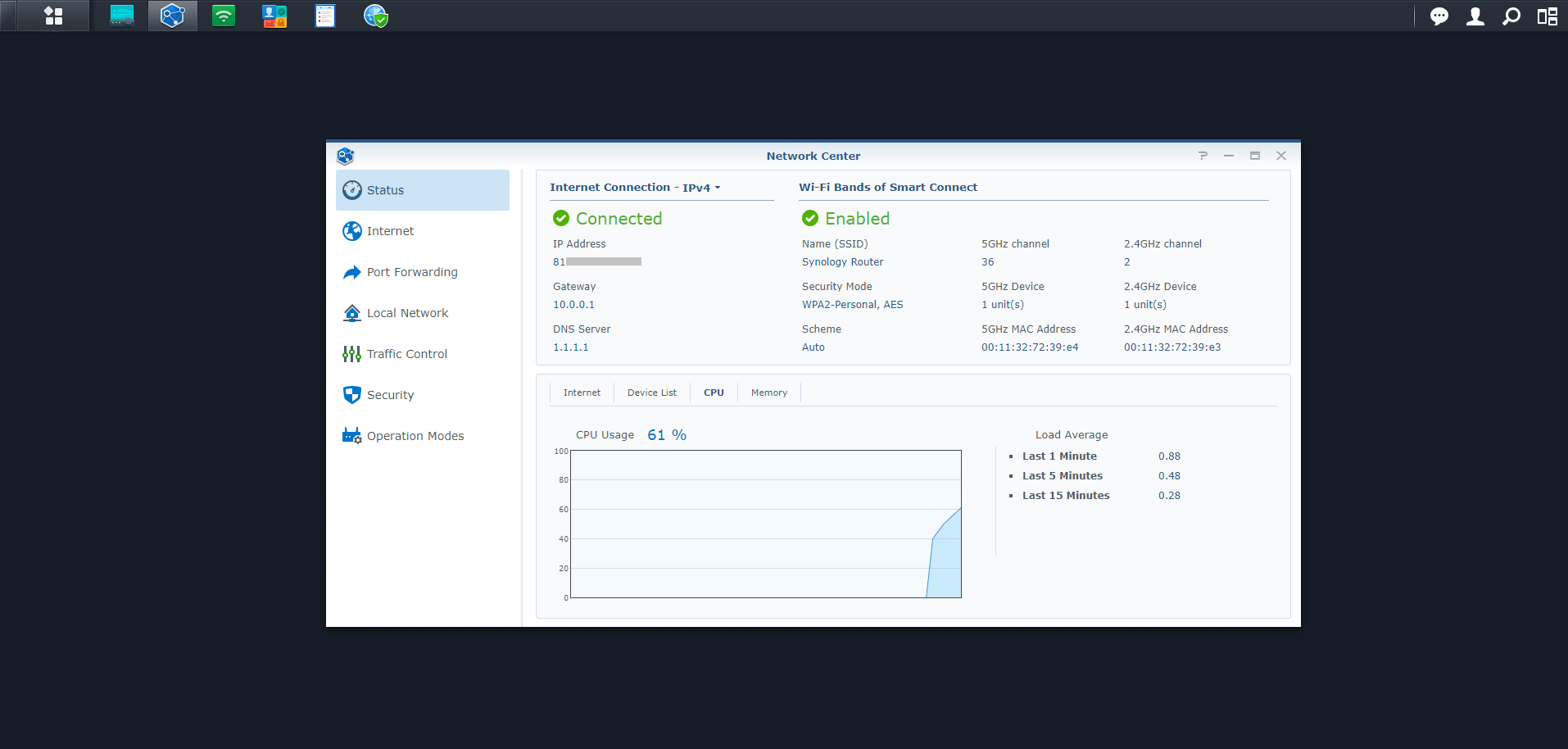 Synology RT2600ac Network Center