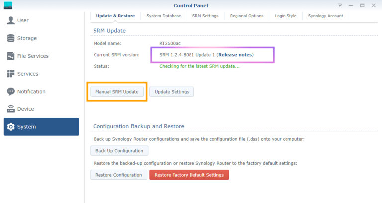 Synology: RT2600ac SRM 1.2.4-8081 Update 1 – Marius Hosting