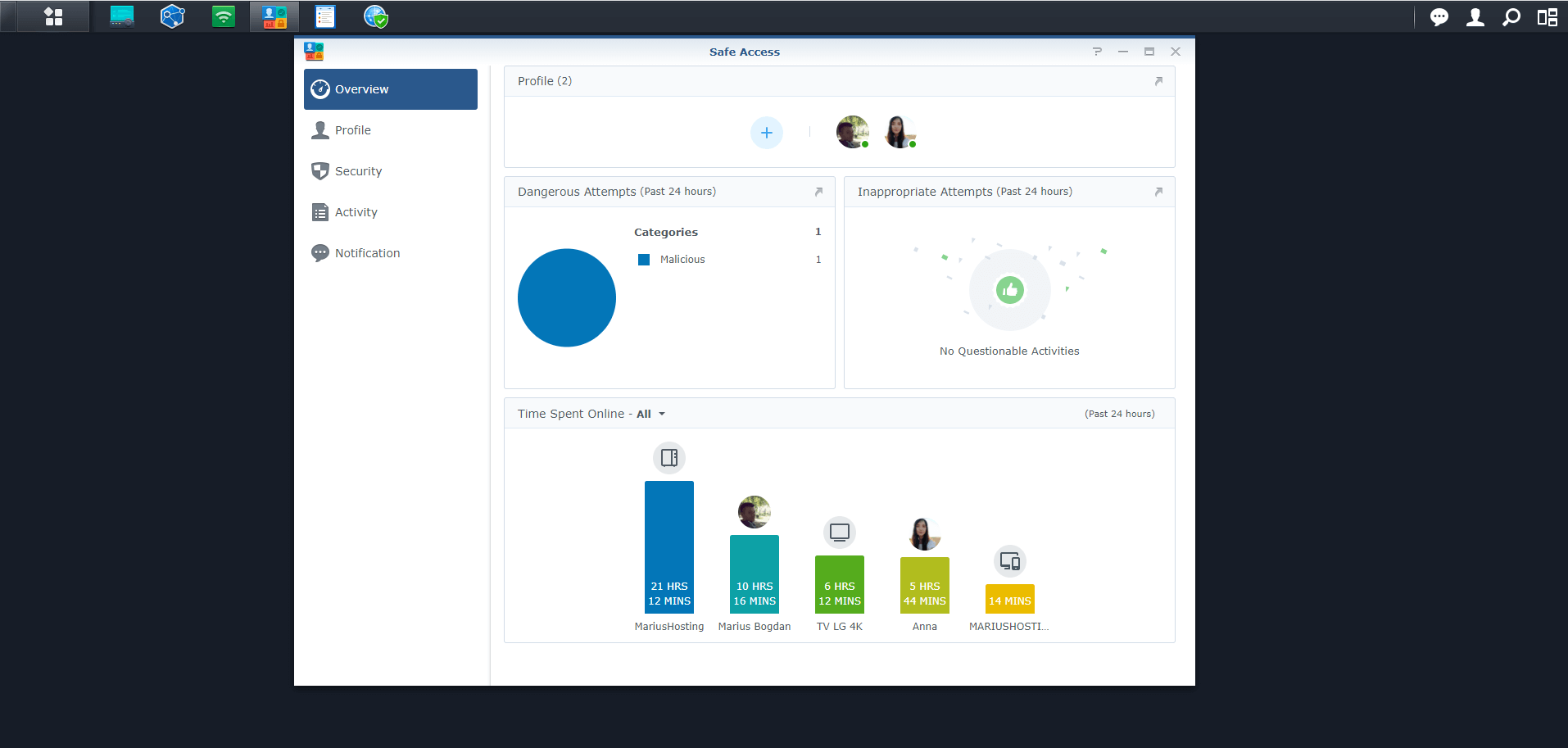 Synology RT2600ac Safe access 1