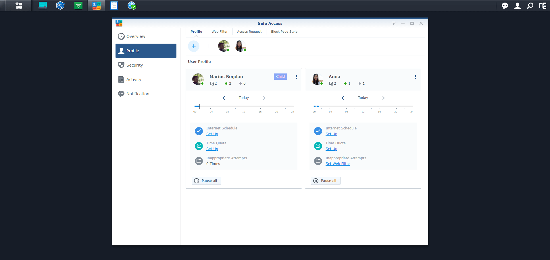 Synology RT2600ac Safe access 2