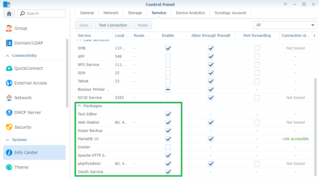 Synology Stop packages