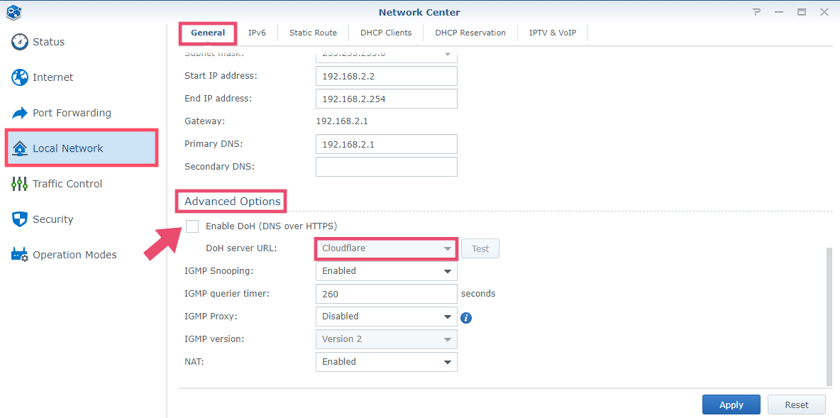 1 Synology DOH Router SRM