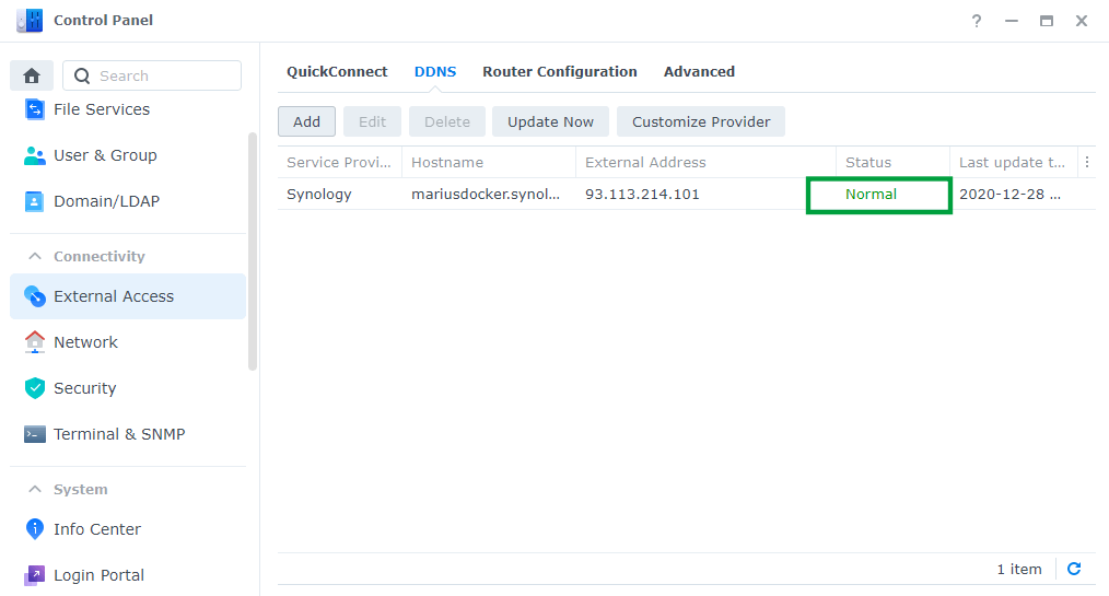 Ddns synology как настроить роутер