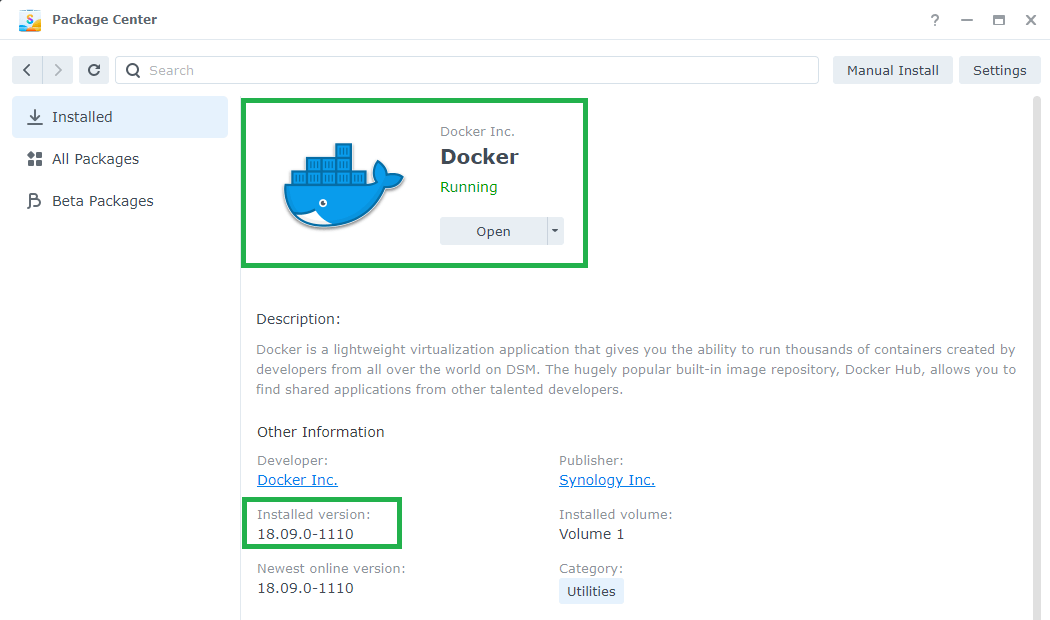 1 Synology DSM 7 Docker Package Update