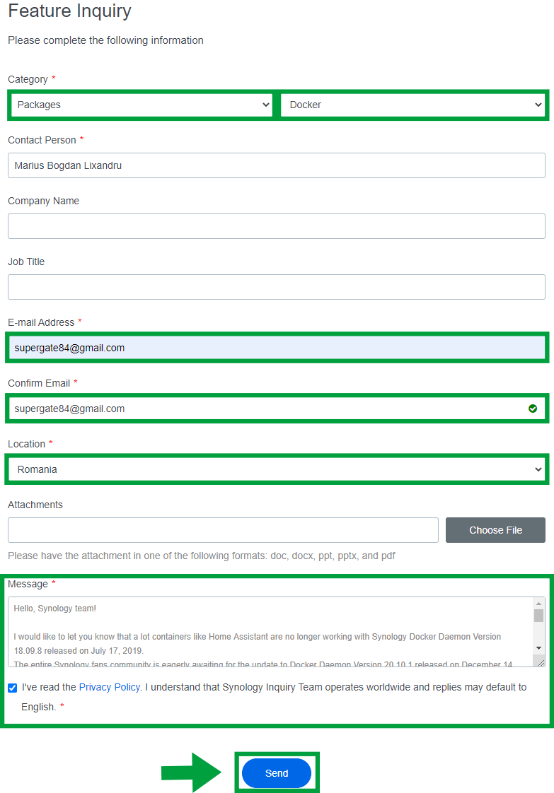 Synology: Request For Docker Package Update – Marius Hosting