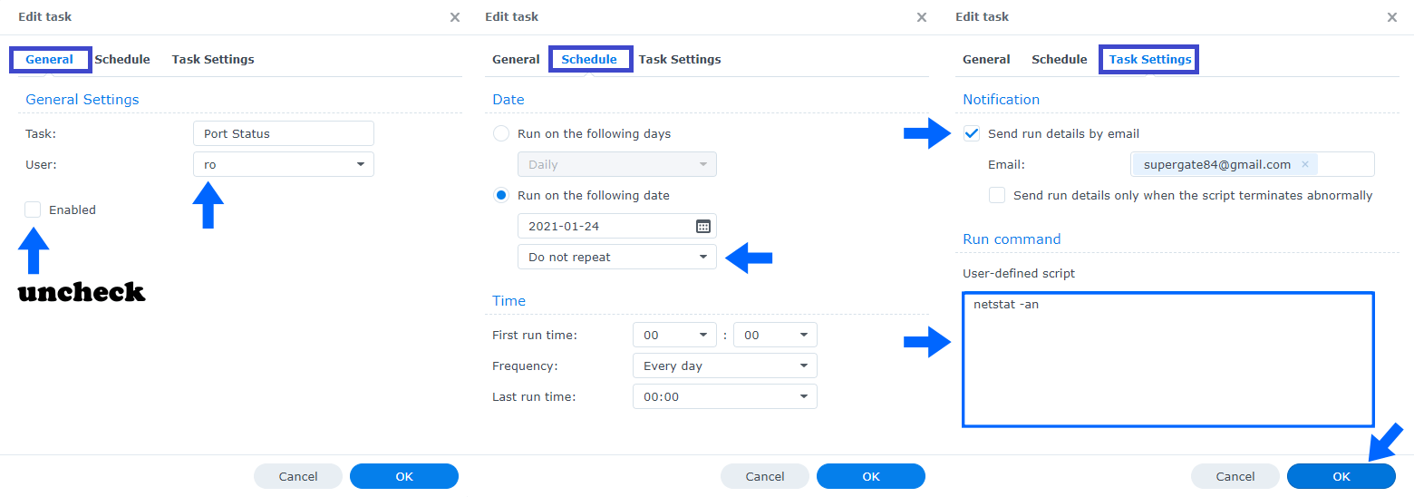 3 Synology NAS Show Currently Open Ports And Their Status