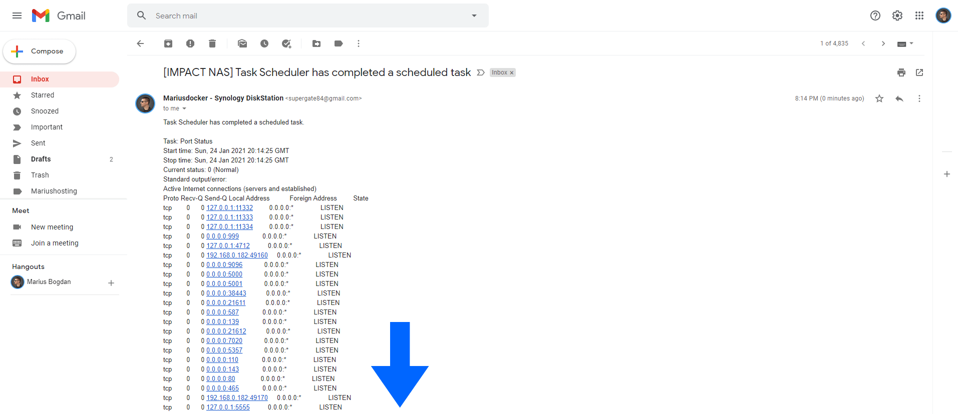 5 Synology NAS Show Currently Open Ports And Their Status