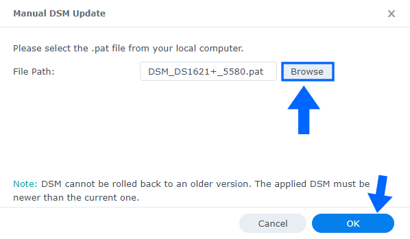 2 Synology Manually update DSM