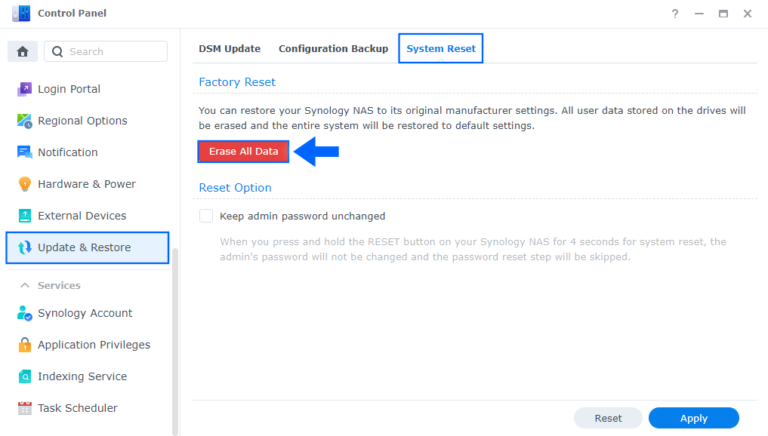 Synology: How to Factory Reset Your NAS – Marius Hosting