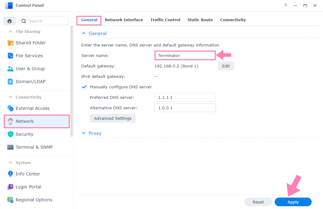 Change your Synology NAS name DSM 7