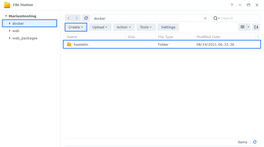 Hastebin Synology NAS Set up 1