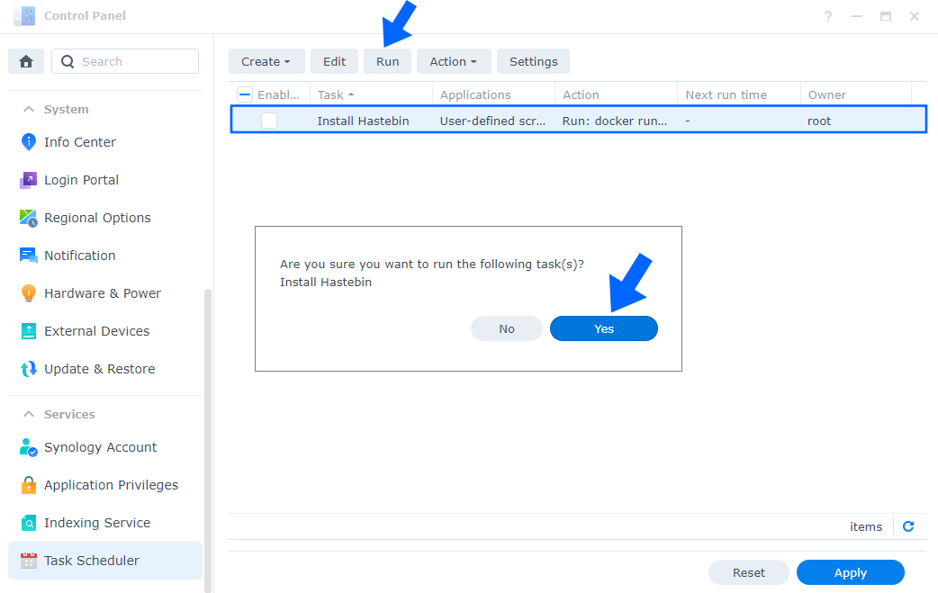 Hastebin Synology NAS Set up 5