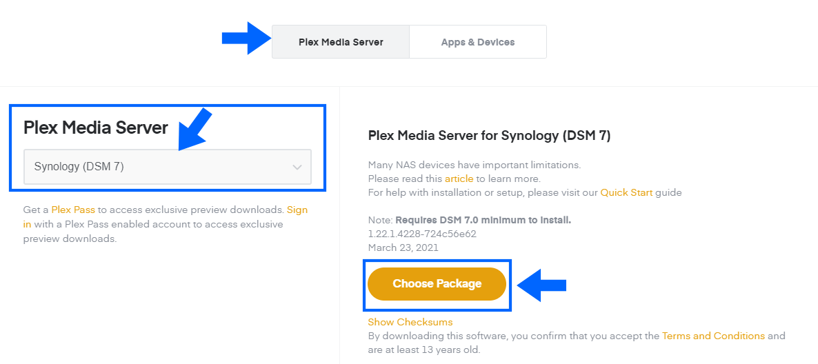 plex media server download older version