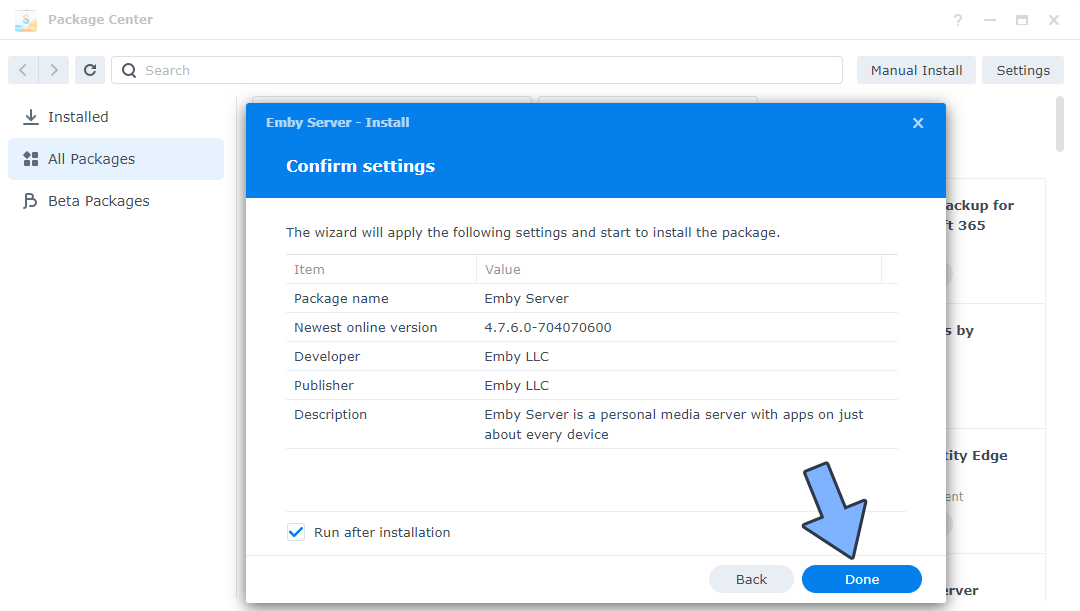 3 Synology Install Emby Without Docker