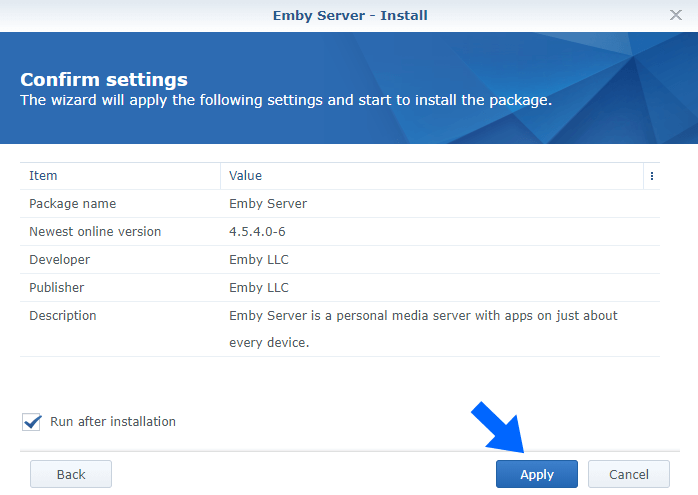 3 Synology NAS Emby without docker