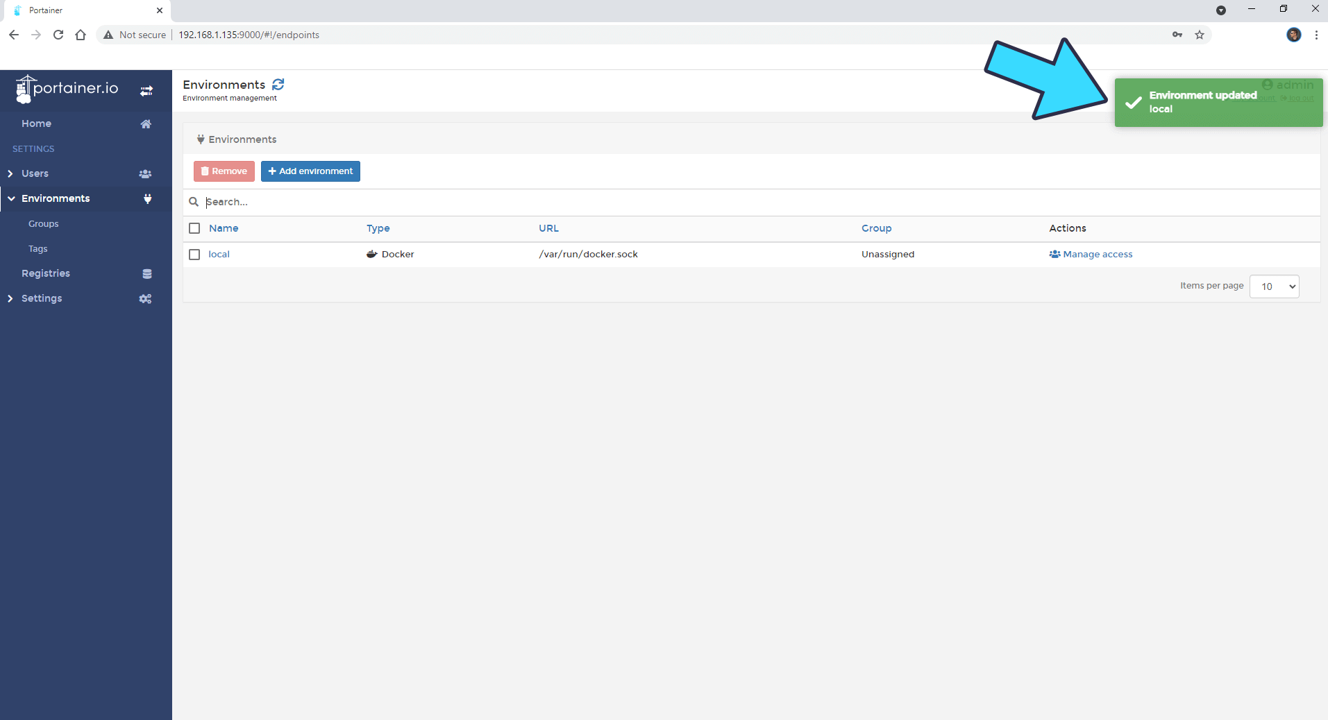 10 Portainer Synology NAS New Set up