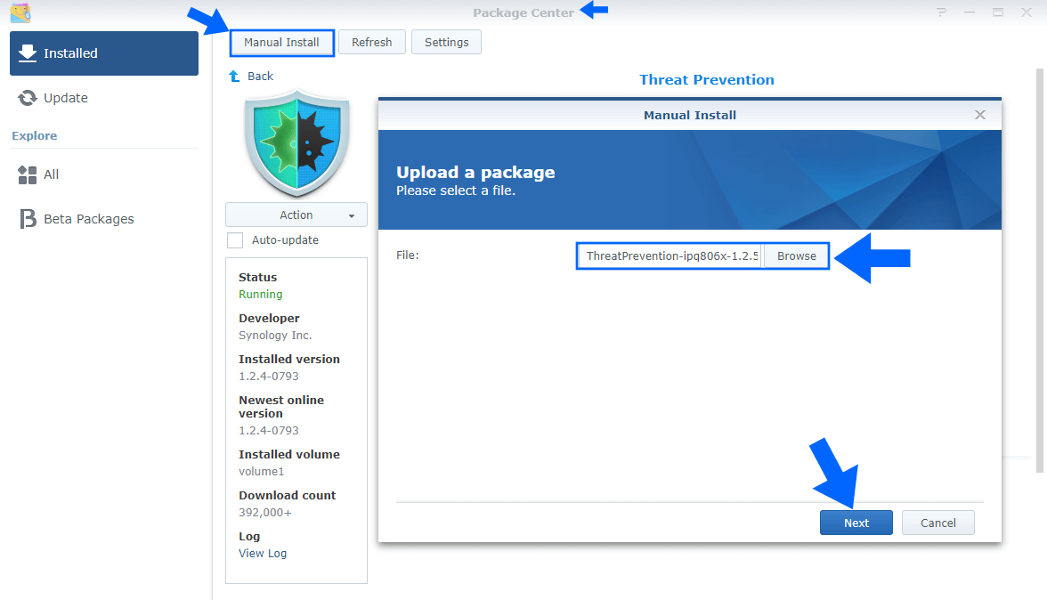 Synology Threat Prevention Update 1