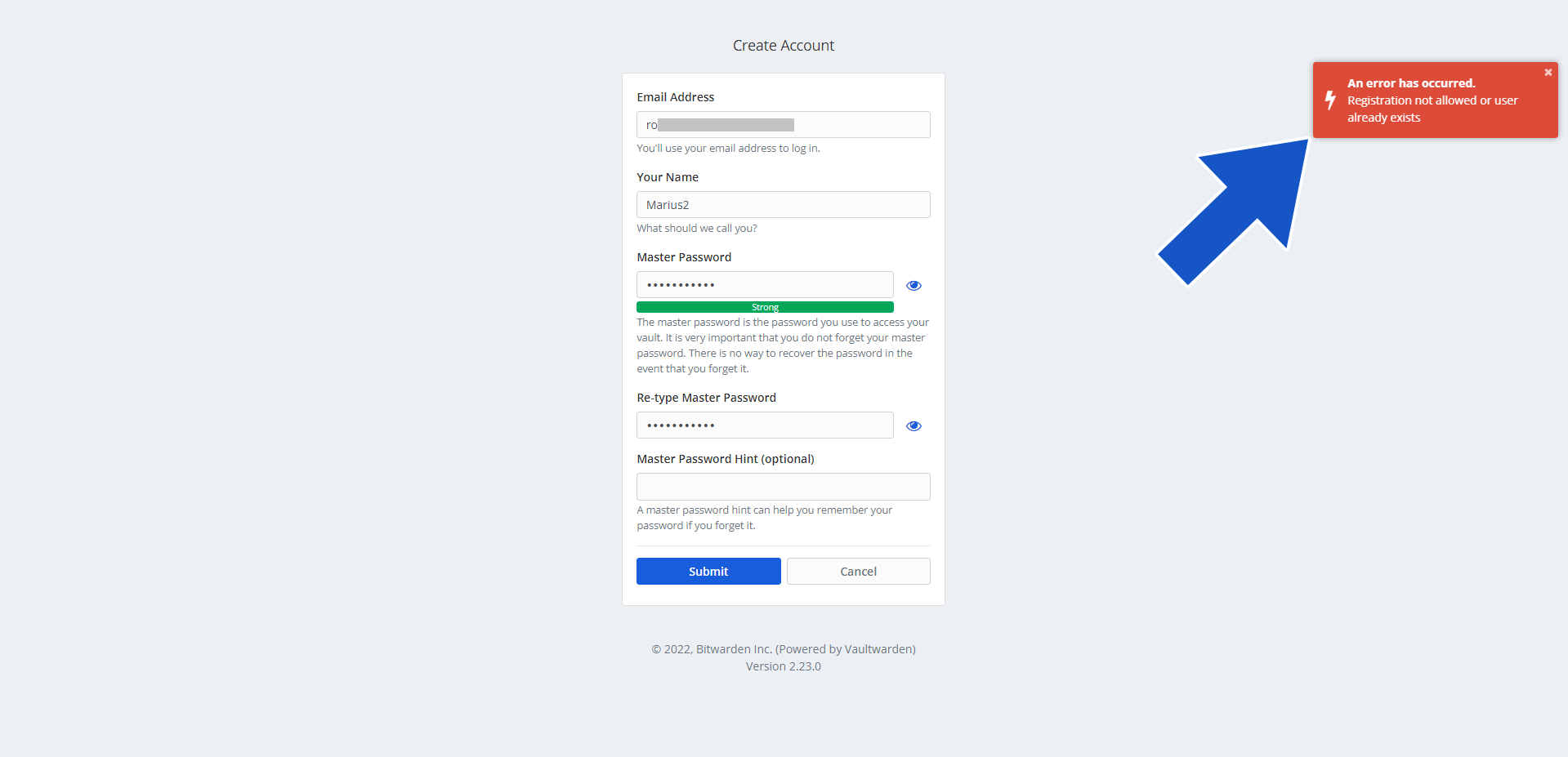 Disable Registration of New Users in Bitwarden 4a
