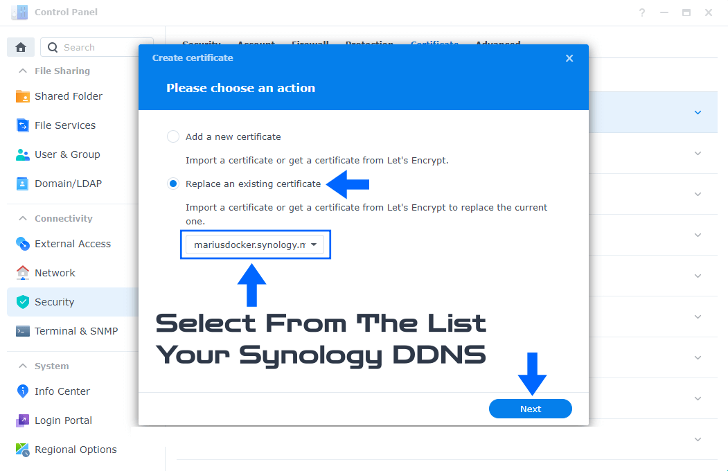 Synology DDNS Wildcard Set up 2