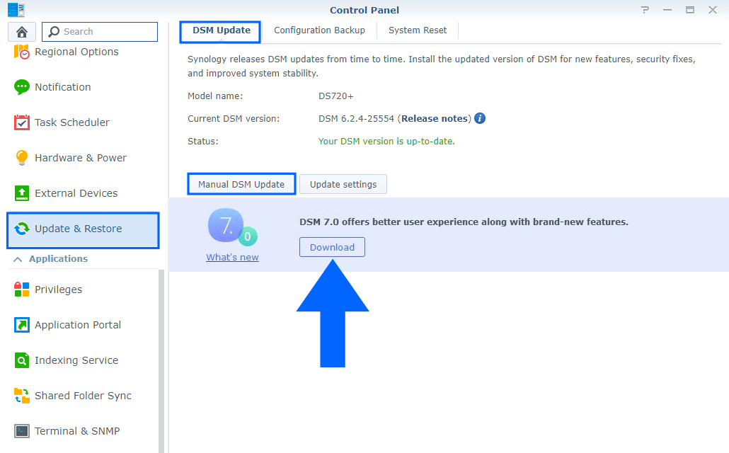 Synology DSM 6.2.4 Upgrade Notice DSM 7.0