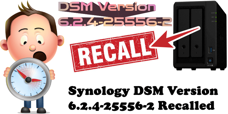 Synology DSM Version 6.2.4-25556-2 Recalled