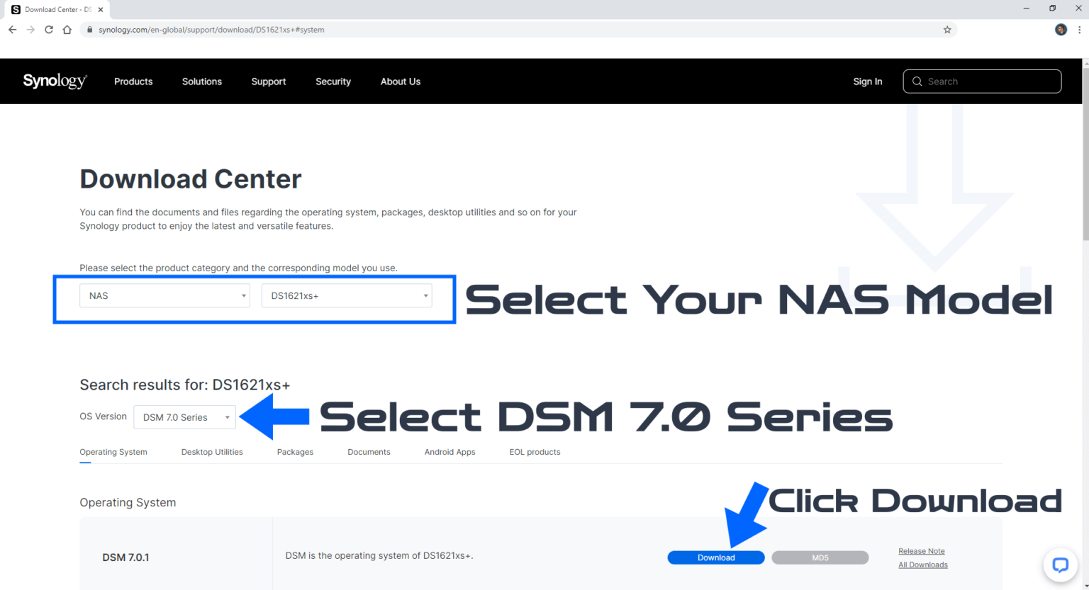 Synology dsm update version dsm 7 0 1 42218 marius hosting