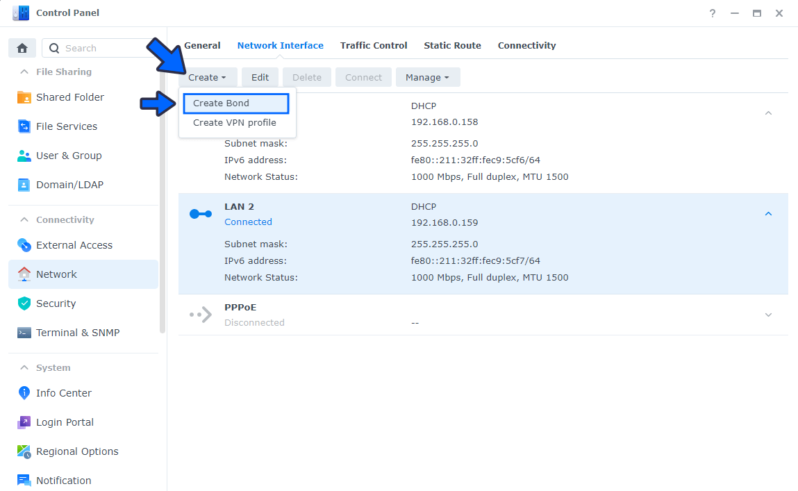 2 Synology NAS Link Aggregation DSM 7