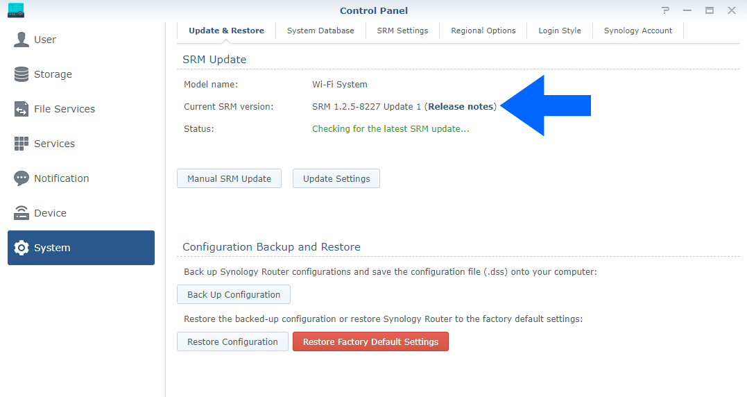 5 Synology SRM 1.2.5-8227 Update 1