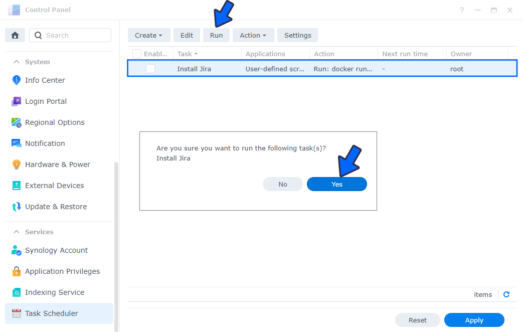 Jira Synology NAS Set up 5