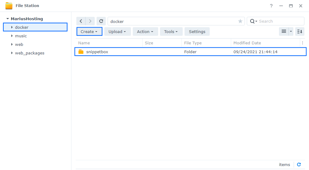 Snippet Box Synology NAS Set up 1