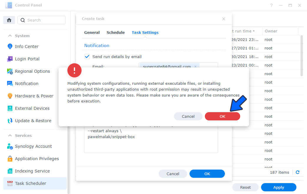 Snippet Box Synology NAS Set up 4