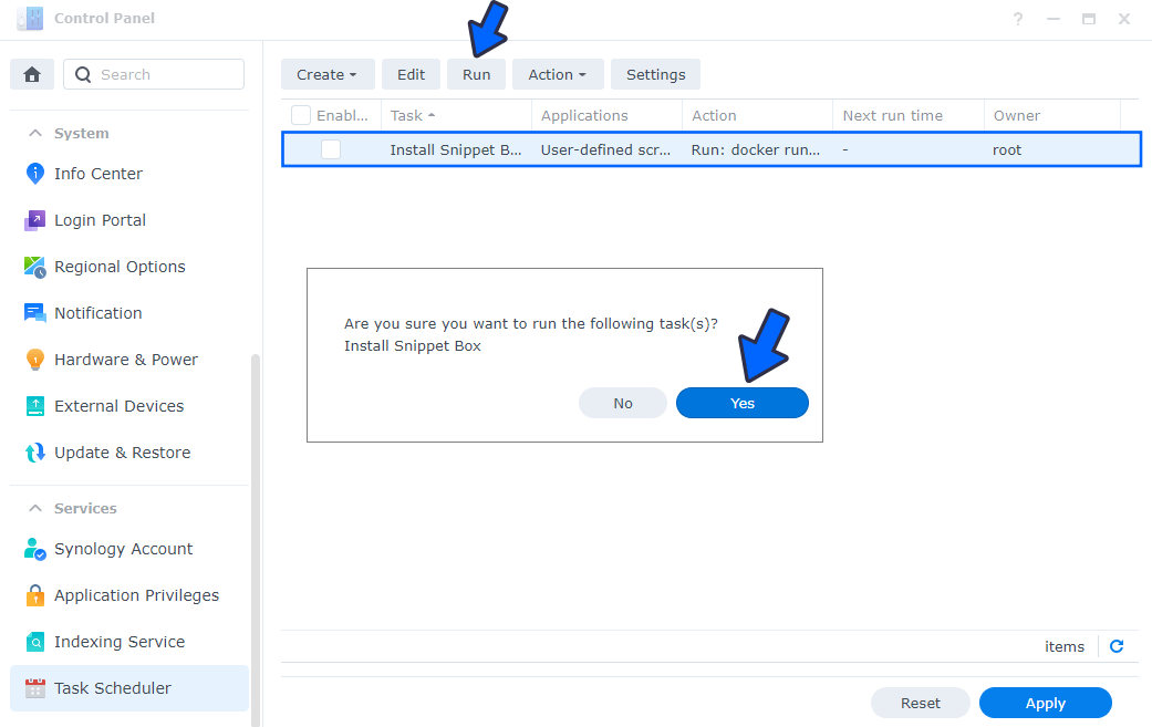 Snippet Box Synology NAS Set up 5